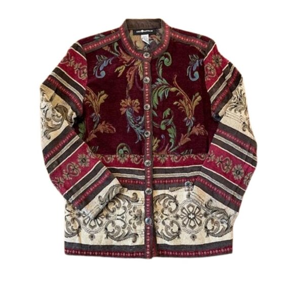 Sag Harbor Jackets & Blazers - 1990s Early Aughts Vintage  Boho Cottagecore Western Tapestry Jacket 8